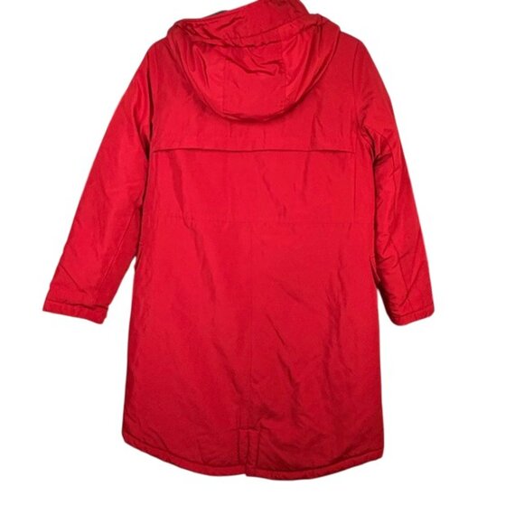 BERNARDO Insulated Hooded Raincoat RED Size S Mid-Length Water-Resistant - Picture 2 of 14